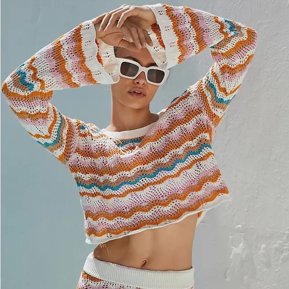 L Space sun ray sweater in daybreak stripe - Picture 1 of 7